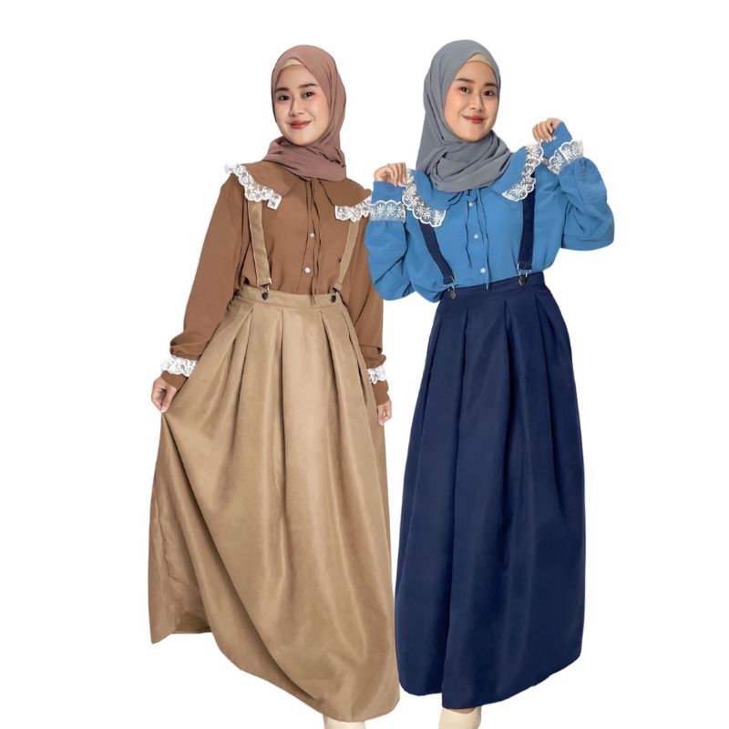 Ricis By khayra - Calula Skirt | Rok Corduroy | A-Line | Tali Lepas Pasang