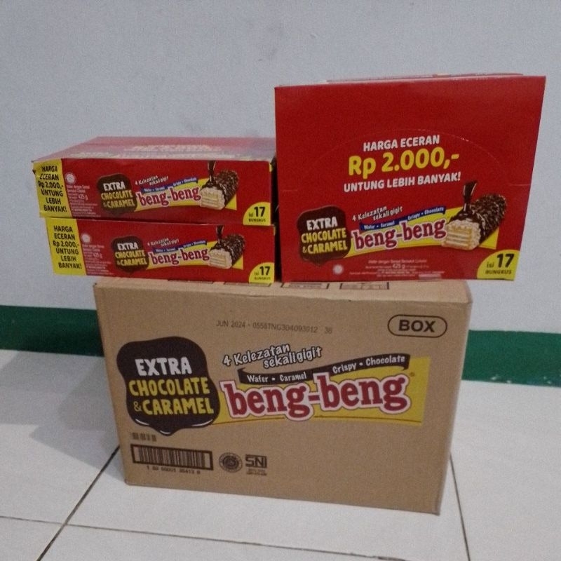 beng beng 1 dus isi 8 box wafer karamel crispy coklat beng beng 1 dus murah