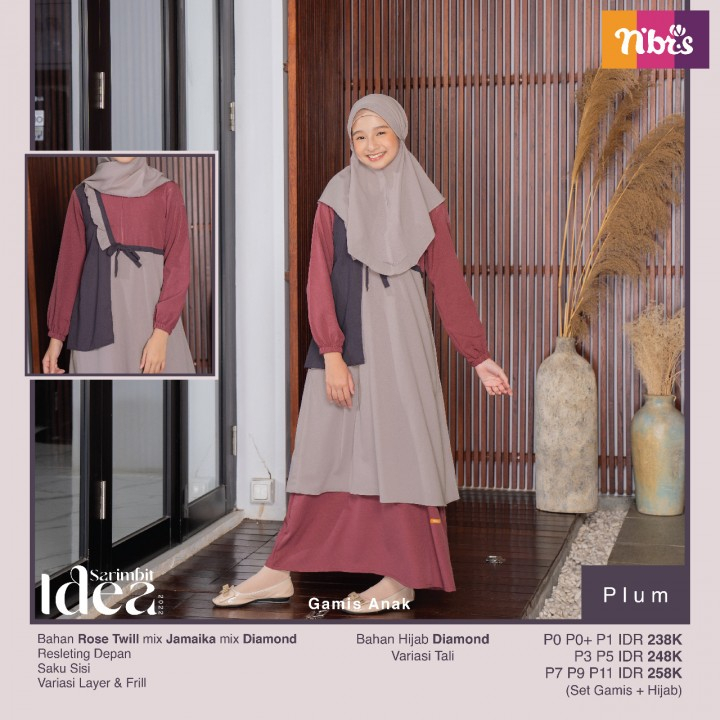 NIBRAS SALE 50% GAMIS ANAK SET HIJAB BAHAN KATUN