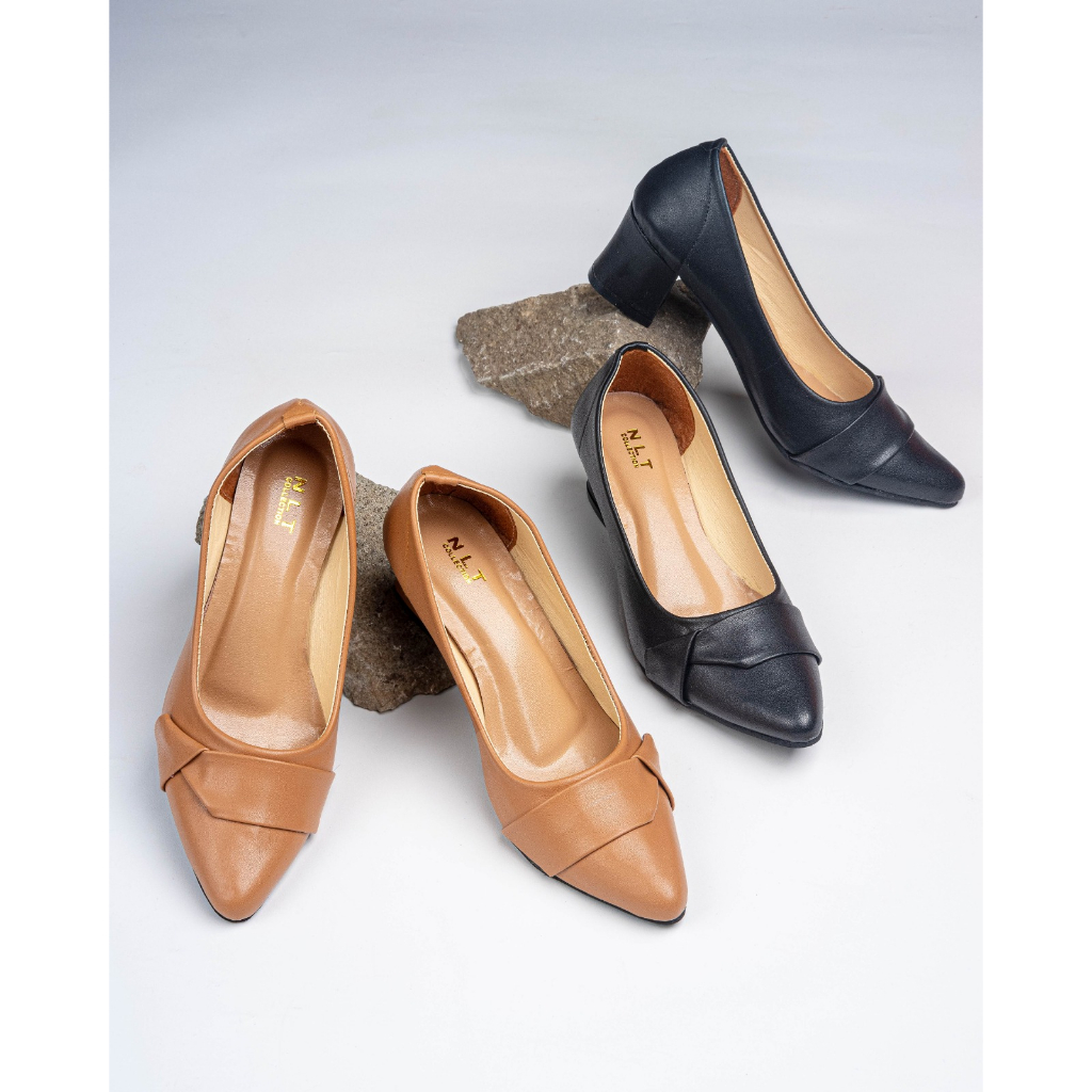 Tsa8- heels wanita Premium Heels 5cm Pantofel AZELIA