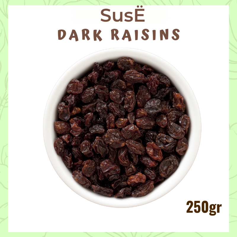 

SUSE Dark Raisins Premium 250gr Tanpa Gula Cemilan Premium Rendah Lemak