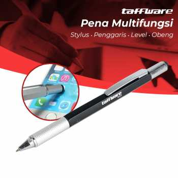 

[Gudang Storage Official] Taffware Pena Multifungsi Plastik Stylus Penggaris Waterpass Obeng - Black