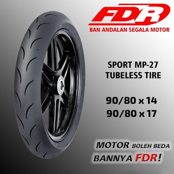 Ban Luar FDR SPORT MP27 TL / TUBELESS RING 14 90/80 14 MP 27 SOFT COMPOUND MATIC RACING