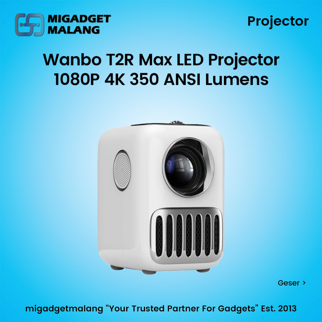 Wanbo T2R Max LED Projector Proyektor 1080P 4K 350 ANSI Lumens Android 9