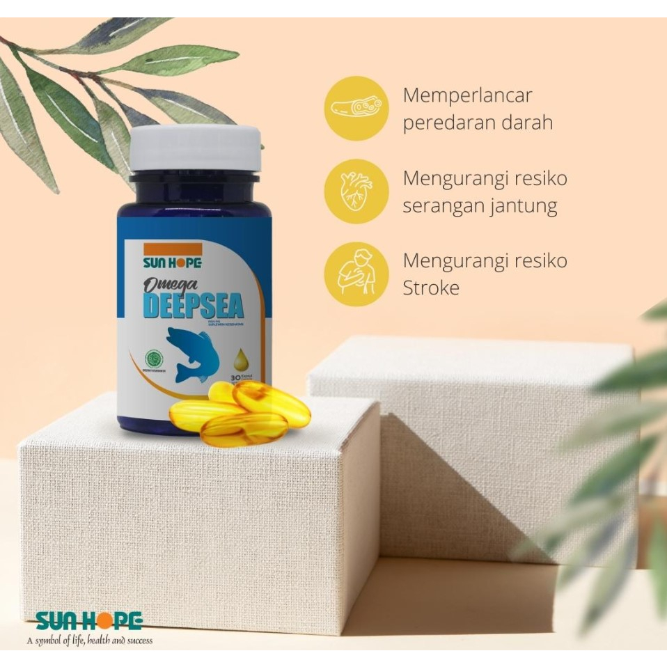 Deep Sea Sun Hope Omega 3 - isi 30 Softgel Sun Hope Deep Sea Minyak Ikan Salmon