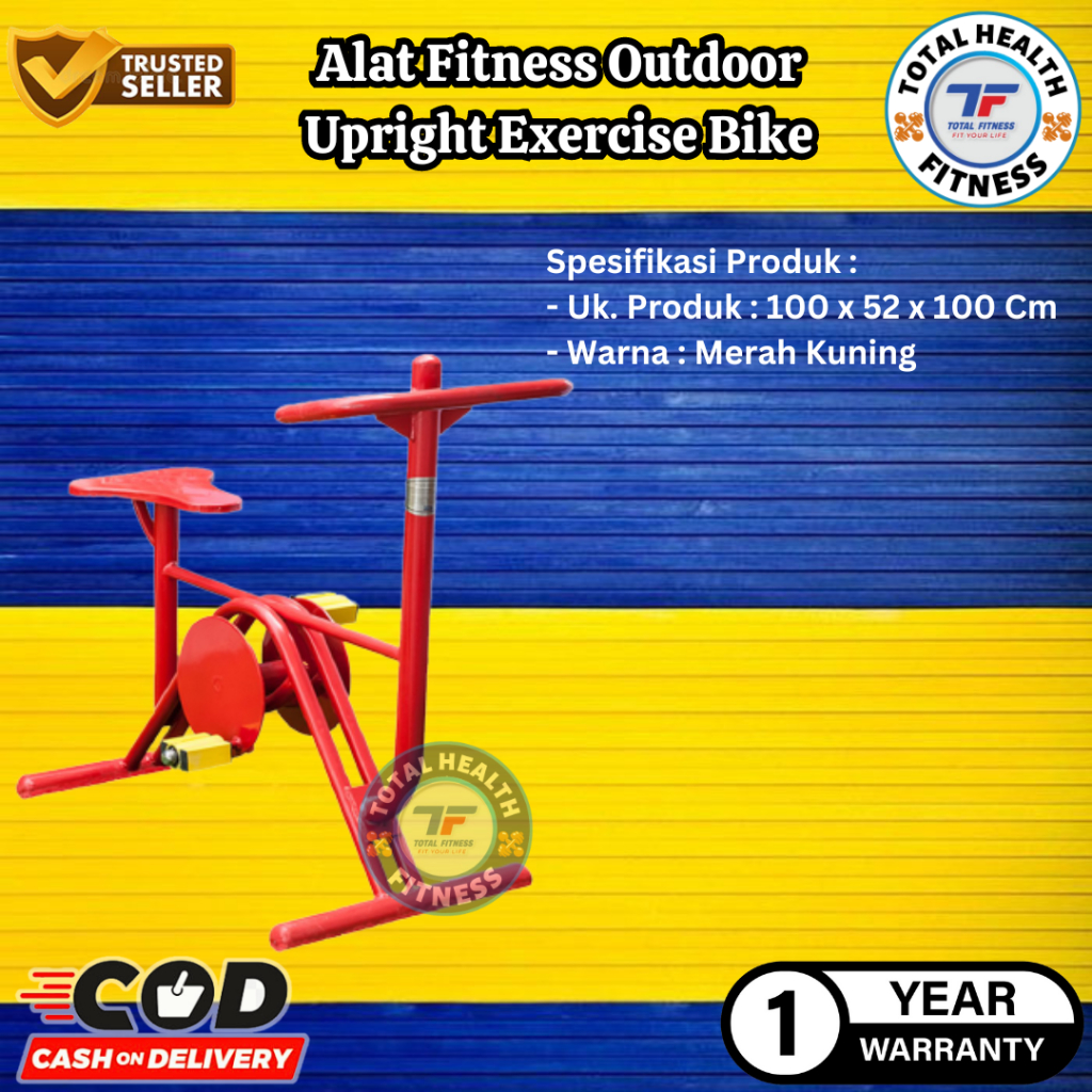 Alat Fitness Outdoor Upright Exercise Bike Total Fitness - Alat Olahraga Out Door - Alat Gym Fitness Taman - Alat Olahraga Outdoor