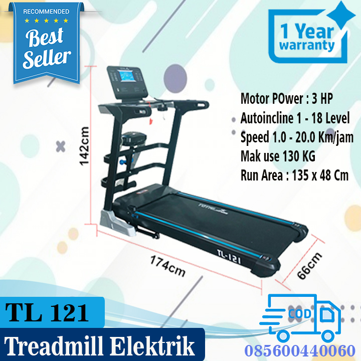 NEW ARRIVAL  Treadmill Elektrik TL 121 Alat Fitness Rumahan alat olahraga lari