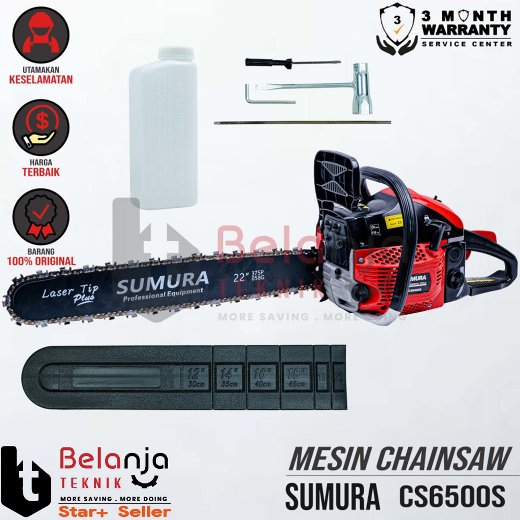 Sumura Mesin Potong Rumput CS 6500 S Chainsaw 22 Inch 2 Tak CS6500S
