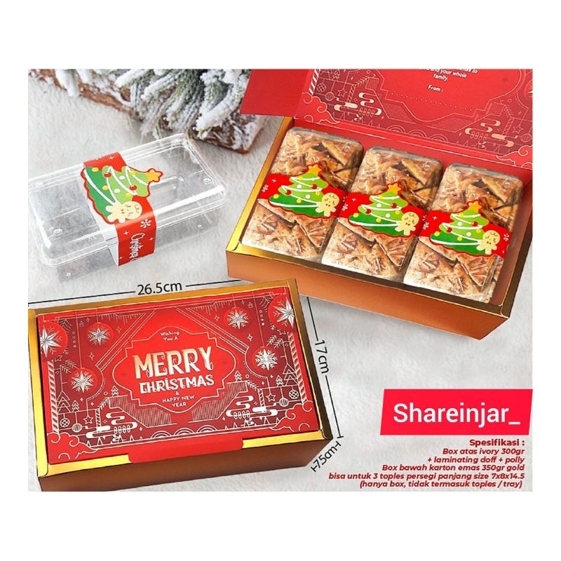 

Box Kue Natal 3 Toples 350g Persegi Panjang Kotak Dus Hampers Merry Christmas