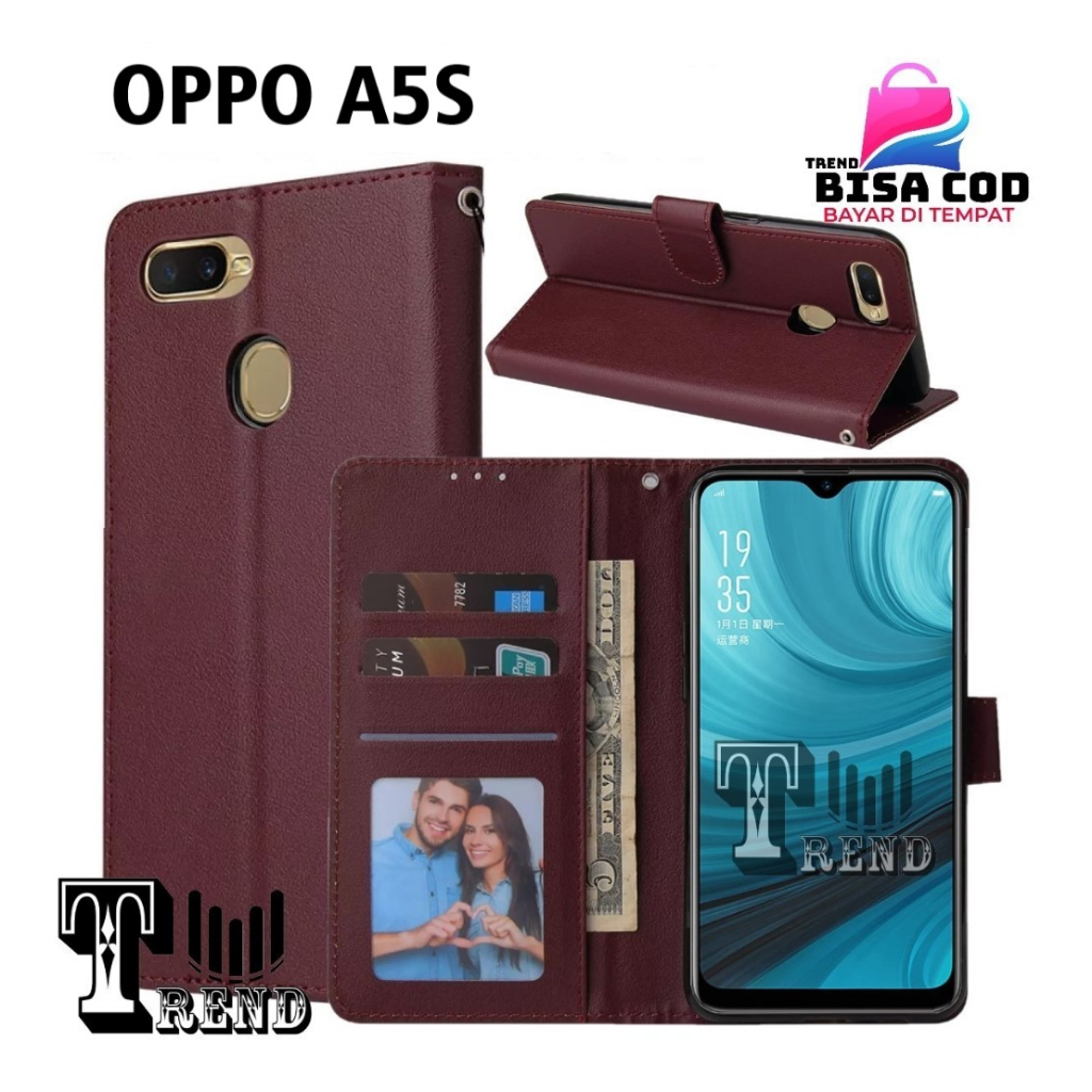 FLIP COVER OPPO A5S LEATHER CASE FLIP OPPO A5S
