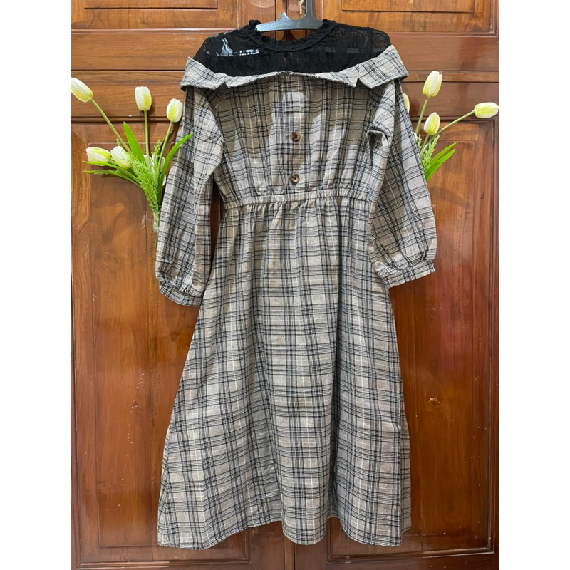 Midi tartan mix brukat