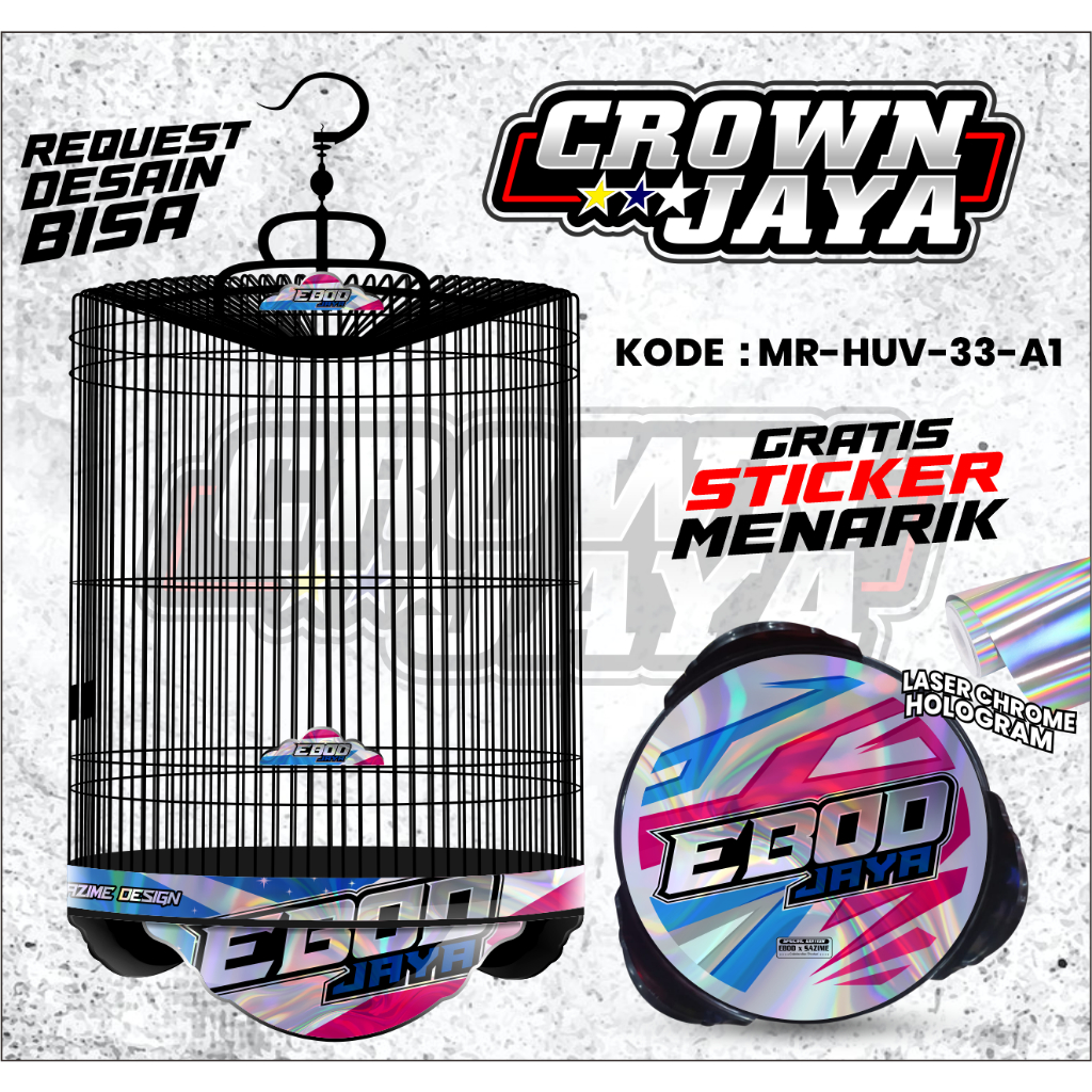 DECAL SANGKAR MURAI EBOD JAYA NO 1 2 3 - STIKER TEBOK SANGKAR MURAI BARU EBOD CUSTOM DESAIN - MR-HUV