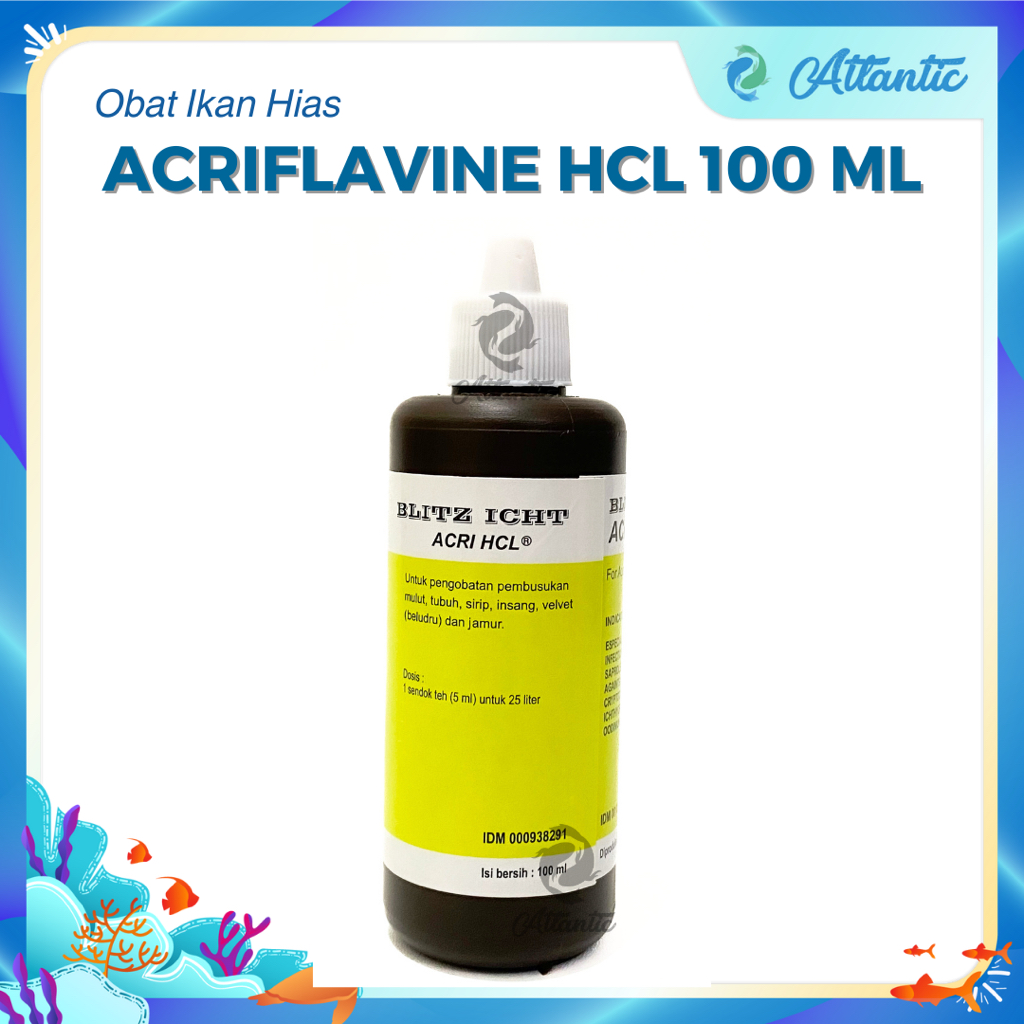 Acriflavine HCL BPC 100ml Obat Jamur Ikan HCL 100 CC