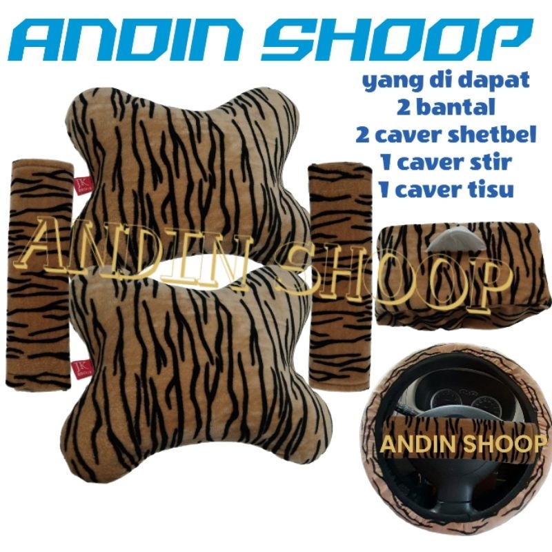 BANTAL MOBIL MOTIF MACAN SET DAN SATUAN