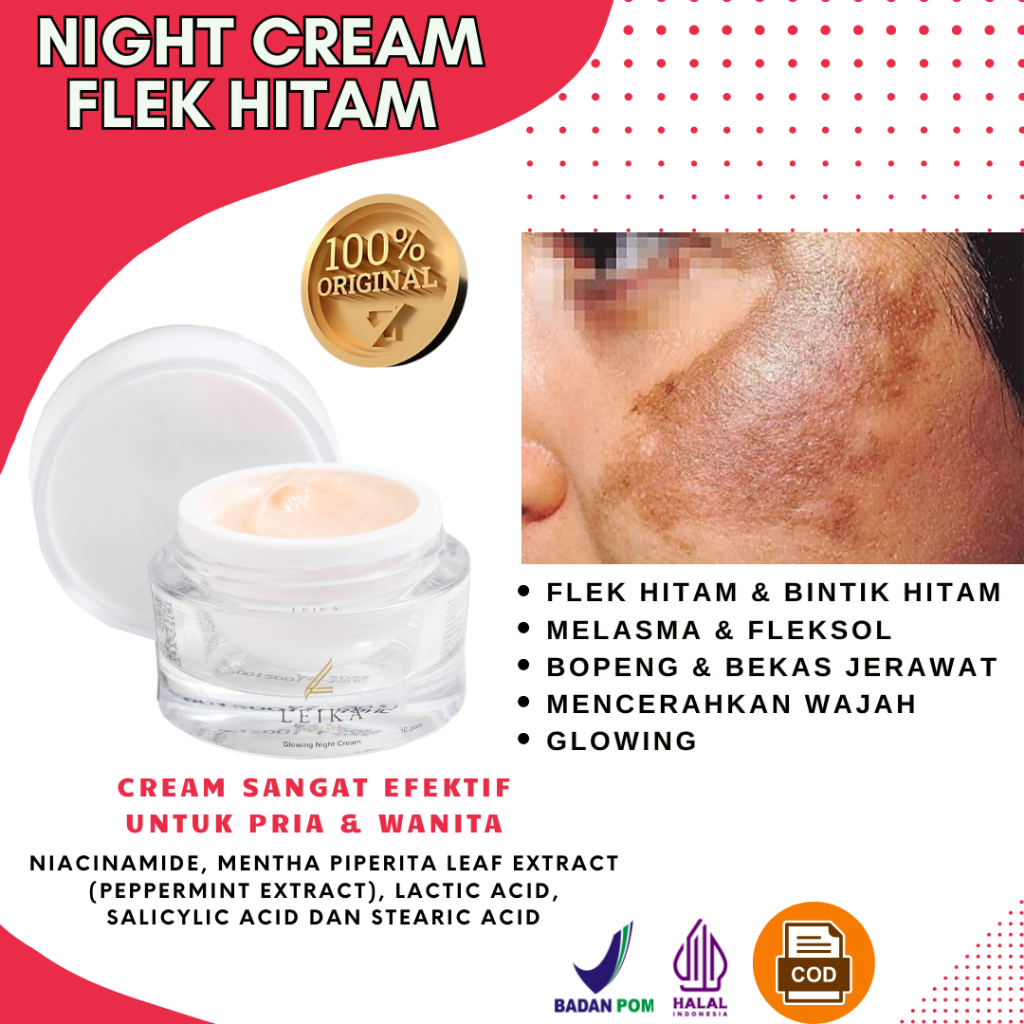 Krim penghilang flek hitam di wajah ampuh bpom Cream Malam menghilangkan flek hitam di wajah cream f