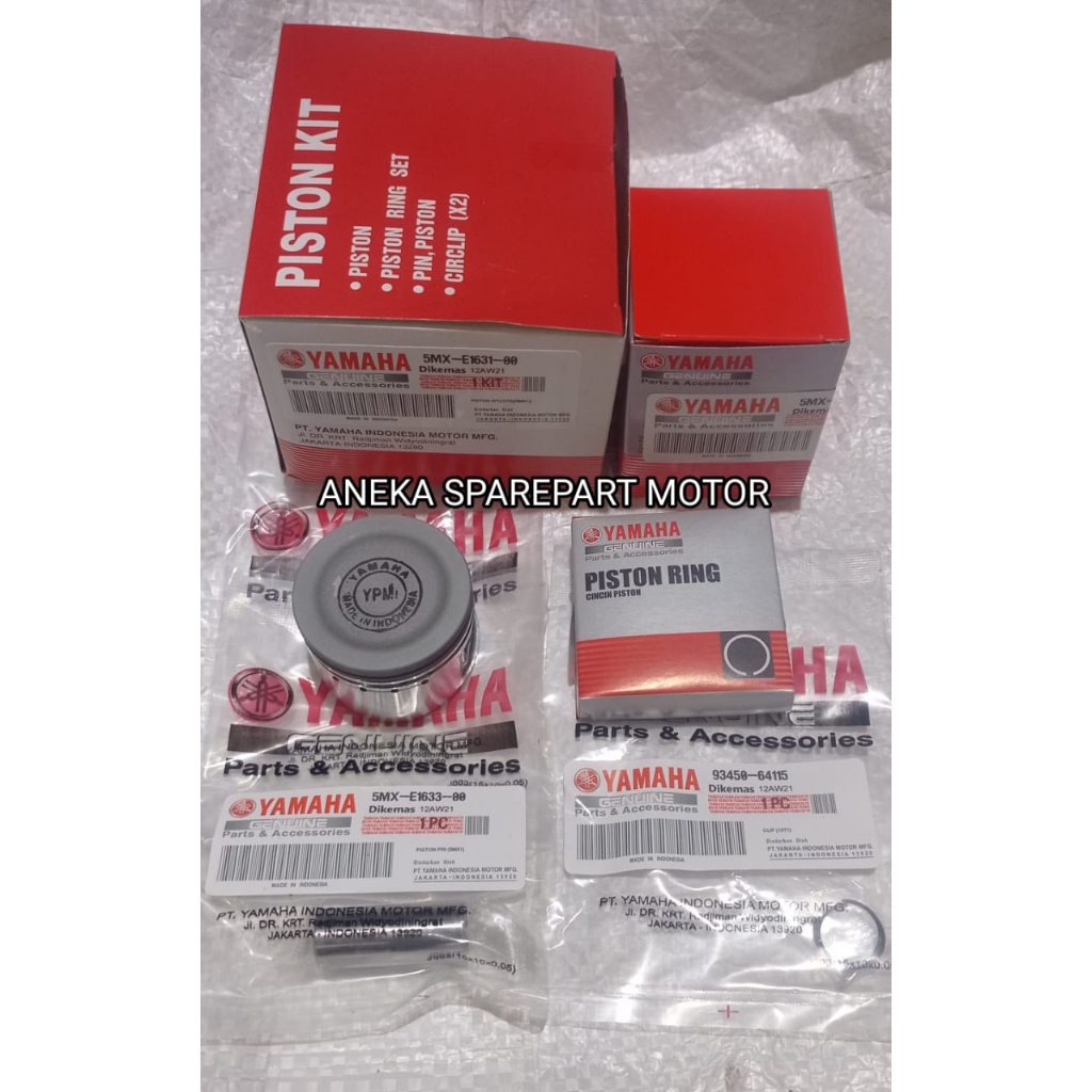 PISTON KIT RING SEHER SET 5MX MIO SPORTY MIO SMILE FINO KARBU SOUL LAMA STANDAR OS 25 ,OS 50,OS 75,O