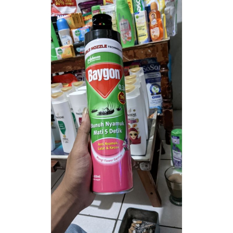 Baygon Aerosol Obat Pembasmi Nyamuk Flower Garden 450ml