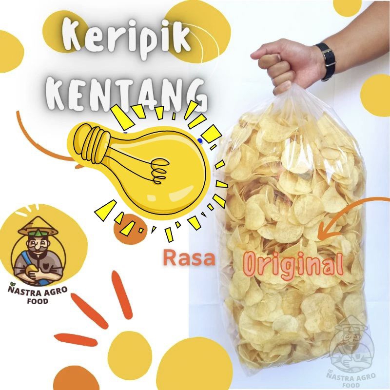 

Keripik kentang 1 Kg curah rasa asin keju original Nastra Garut / gratis ongkir / kentang manohara