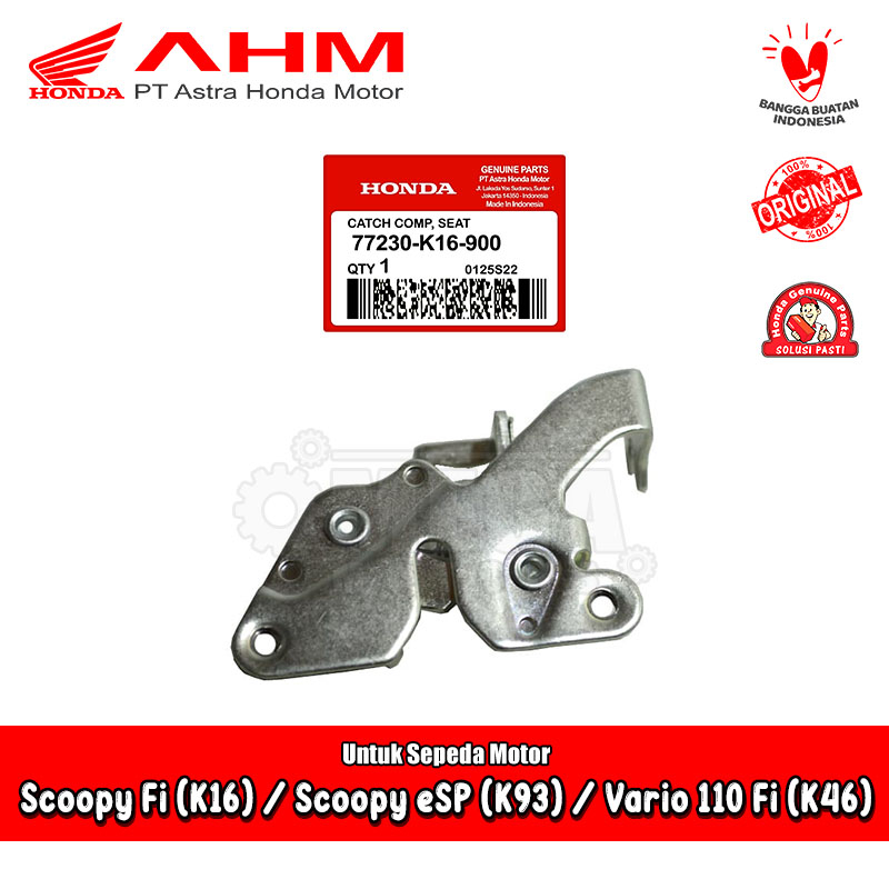 Dudukan Kunci Jok Kupu Kupu Sadel Honda Vario 110 Scoopy Fi Original AHM 77230-K16-900
