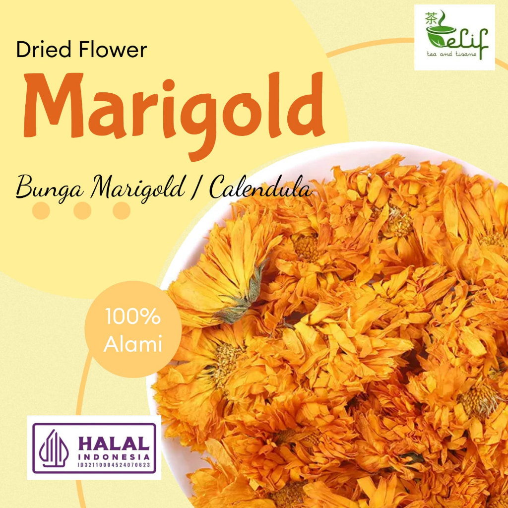 

ELIF TEA [ 1 Kg ] Bulk Size Premium Dried Calendula Flowers Tea Marigold Flower Tea