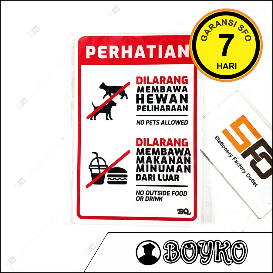 

Akrilik Dilarang Membawa Hewan Peliharaan Makanan Minuman Luar - SFO Semarang Official