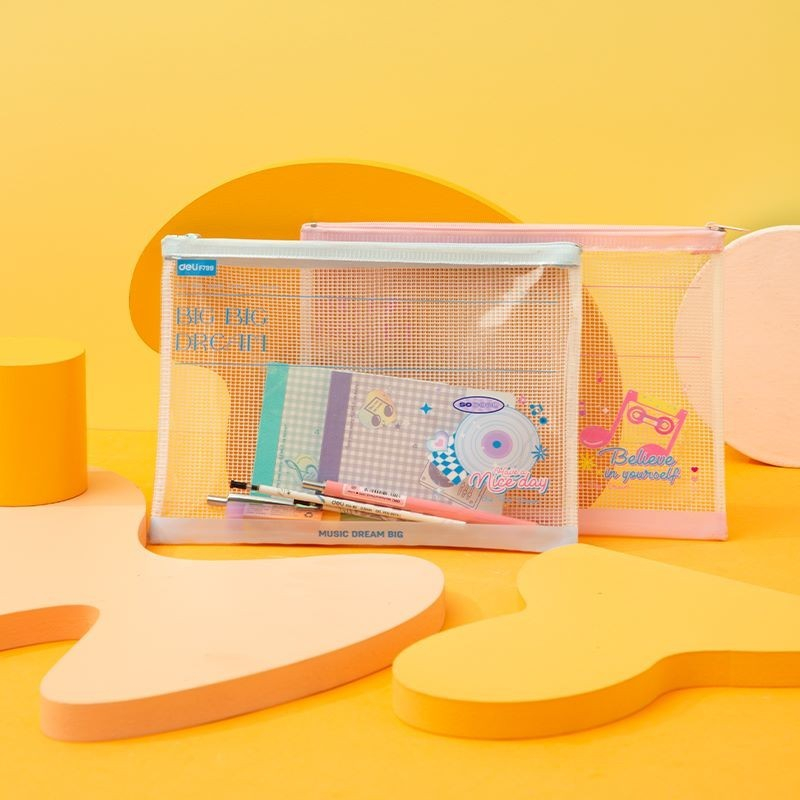 

Map Dokumen Zip Bag Sleting Plastik Pouch A5 DELI F799 Zipper Sleting