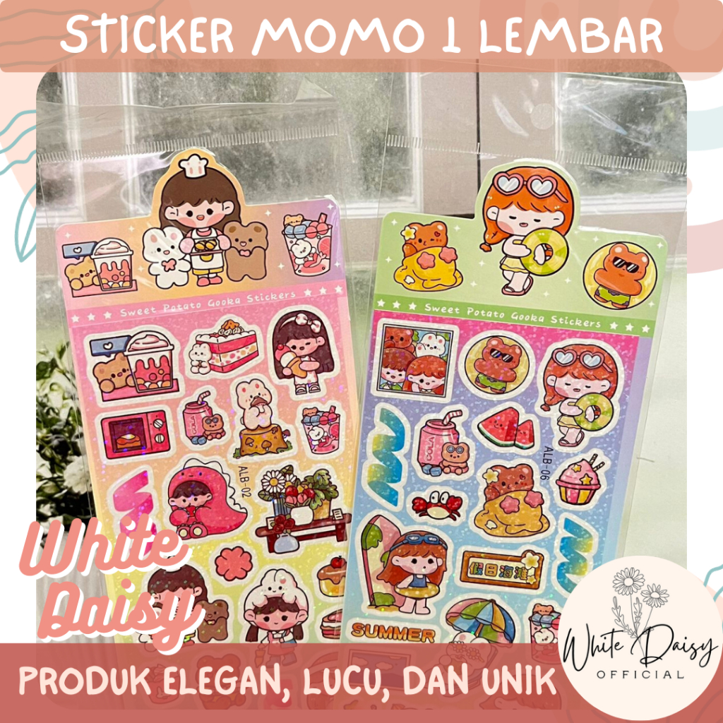 

Sticker momo isi 1 lembar sweet summer potato lucu imut 5 varian