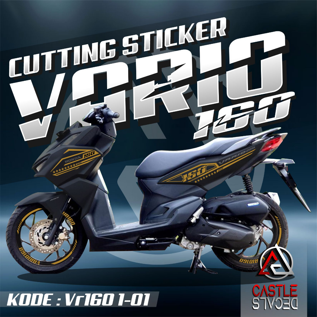 Striping Cutting Sticker BODY DAN VELG Honda VARIO 160 - Stiker VARIO 160 variasi Cutting Simple Cus