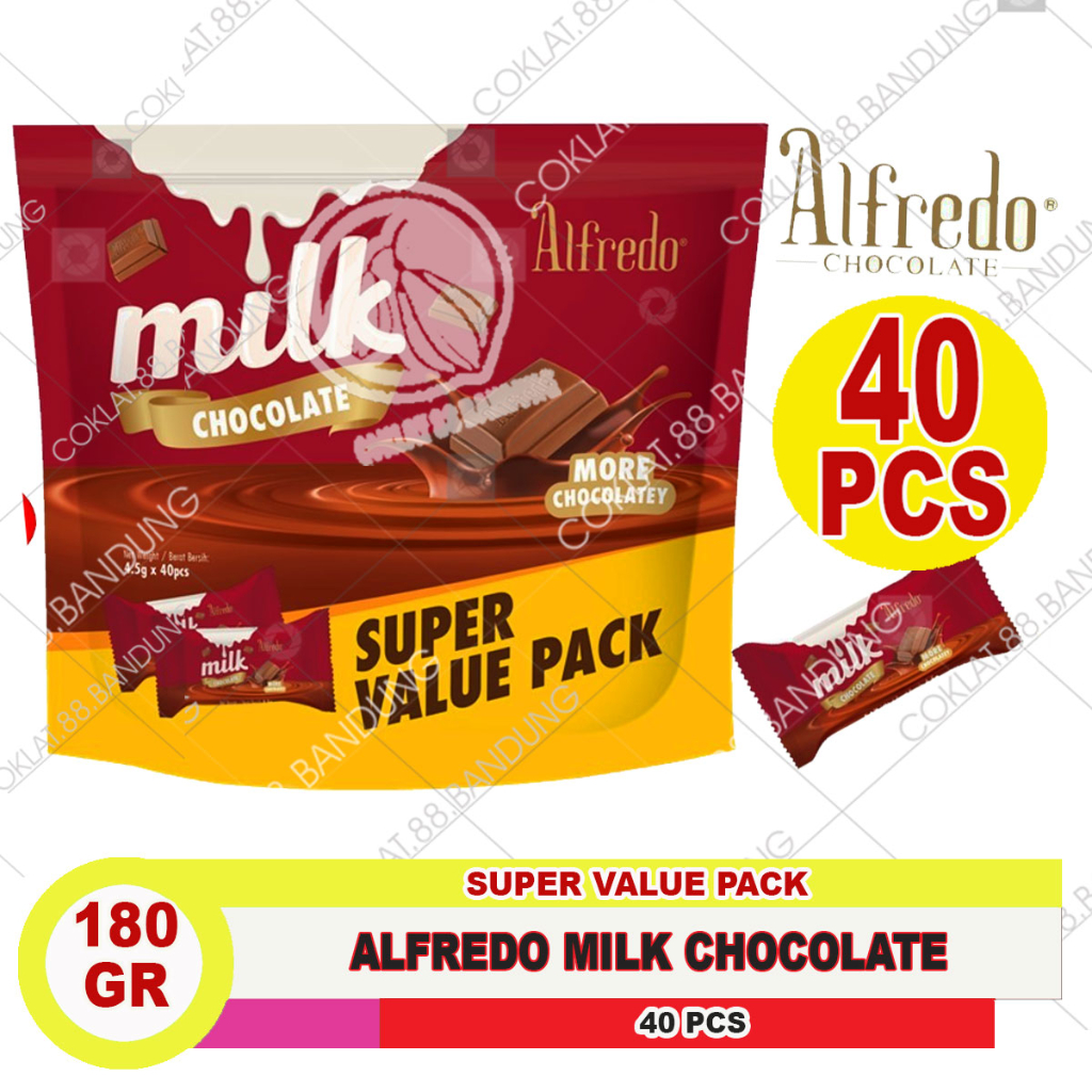 

ALFREDO MILK CHOCOLATE SUPER VALUE PACK 180GR, COKLAT ALFREDO MALAYSIA 1 BAG 180 GRAM