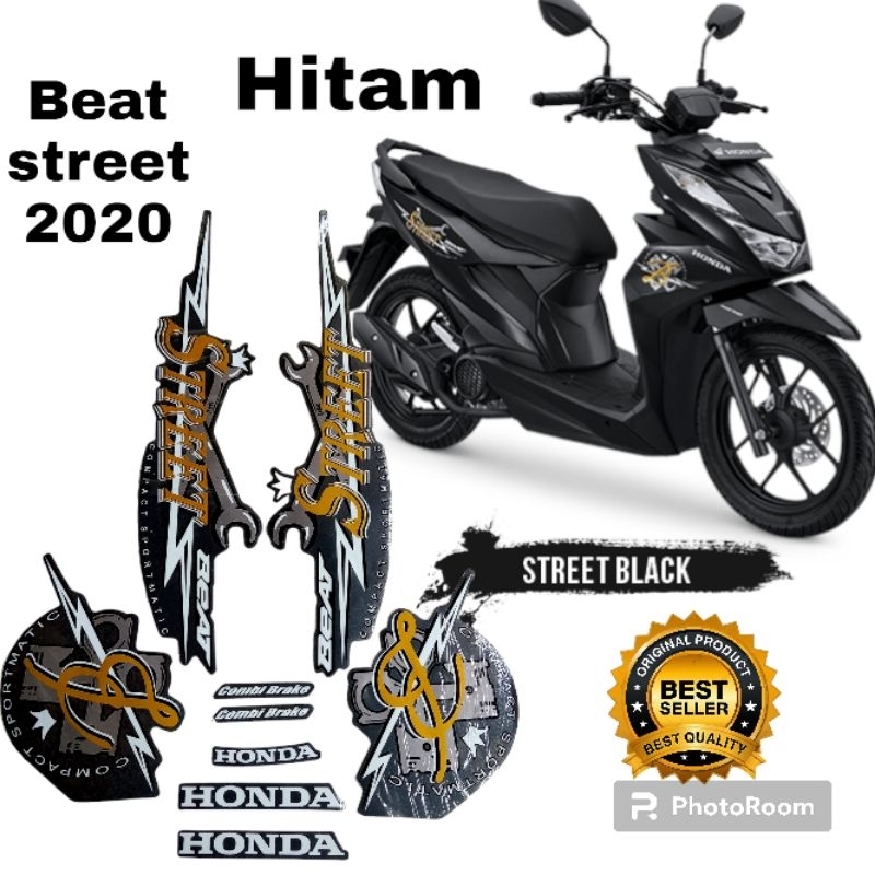 striping jonda beat street 2020 hitam, stiker lis body motor beat street 2020 hitam