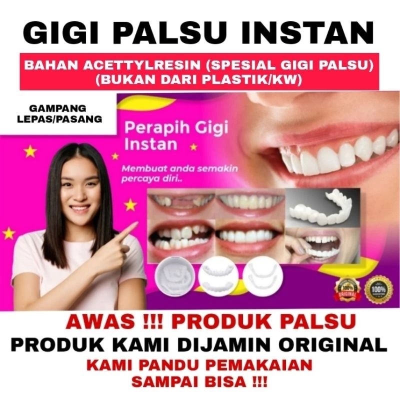 Gigi Palsu Atas Bawah Satu Set Venner Gigi Snap On Smile 100% ORIGINAL Authentic / Gigi Palsu Snapon Smile Silikon D4