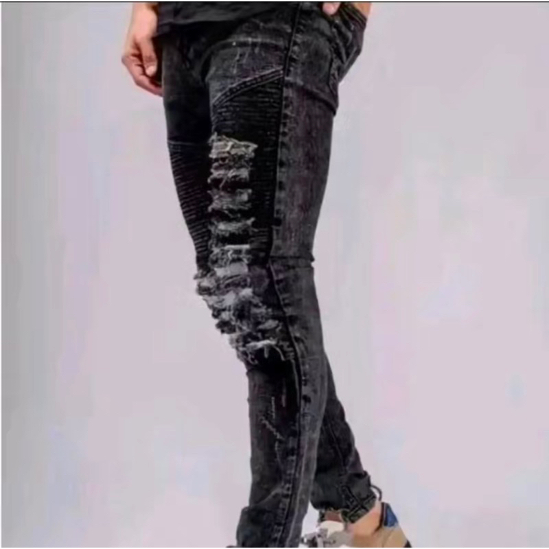 CELANA PANJANG PRIA SOBEK LUTUT SKINY JEANS SLIMFIT