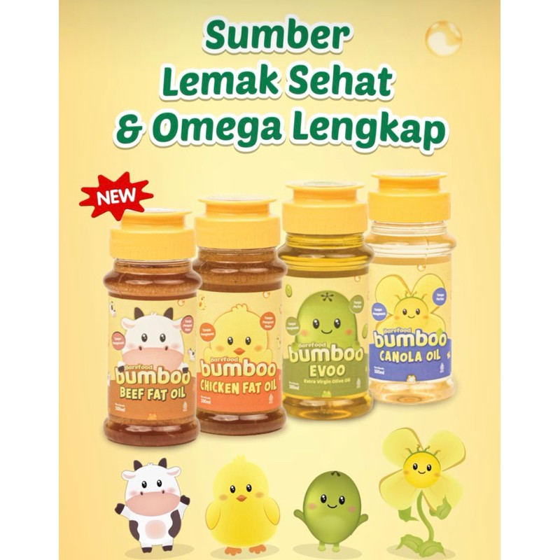 Bumboo Fat Oil Minyak MPASI Bahan Alami Tanpa Perisa &amp; Pengawet 100ml  Beef Chicken Fat Oil Canola Oil Evo