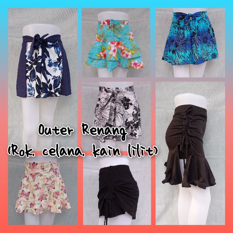 Outer baju renang, rok renang, kain pantai, kain lilit beachwear