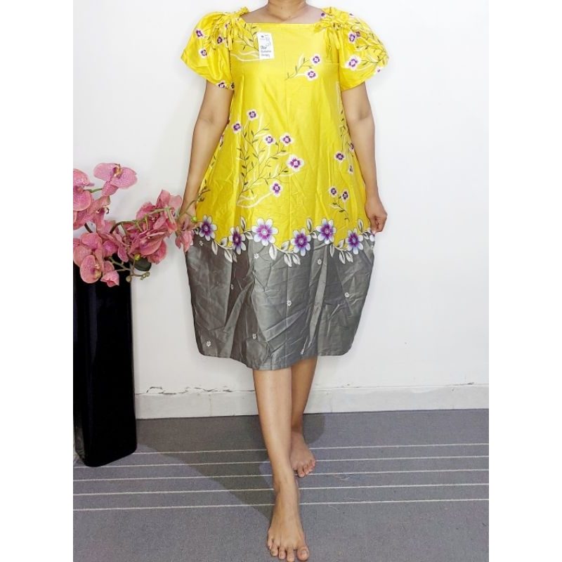 daster homedress kuning klok payung reguler pita pundak