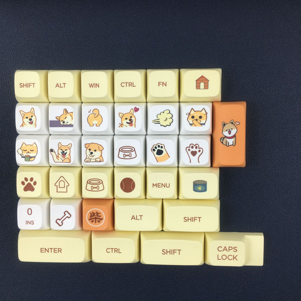 Zifriend Corgi Shiba Keycaps PBT Dye-sublimated XDA Height 139 Keys Customized Mechanical Keyboard Keycaps