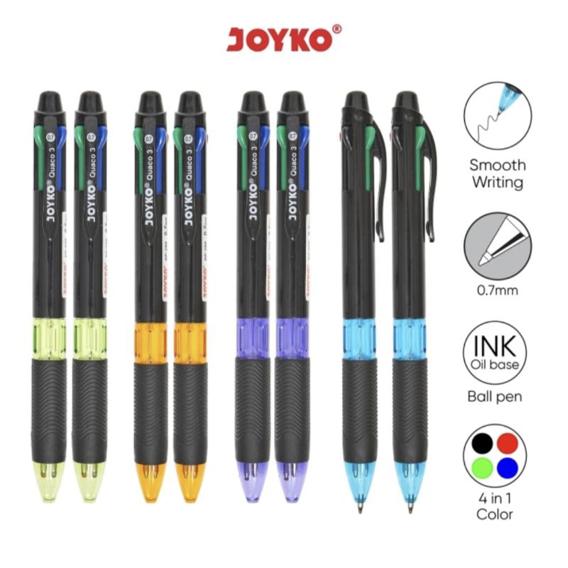 

Pen Pulpen JOYKO BP-288 QUACO 3 0,7mm 4 Warna