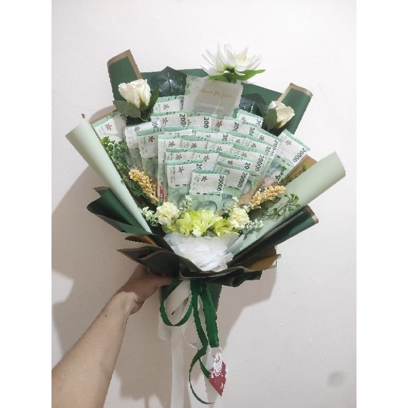 Bouquet Uang Kosong isi 5 10 15 20 25 Lembar Hadiah Ulang Tahun Bisa Custom Tema Warna Buket