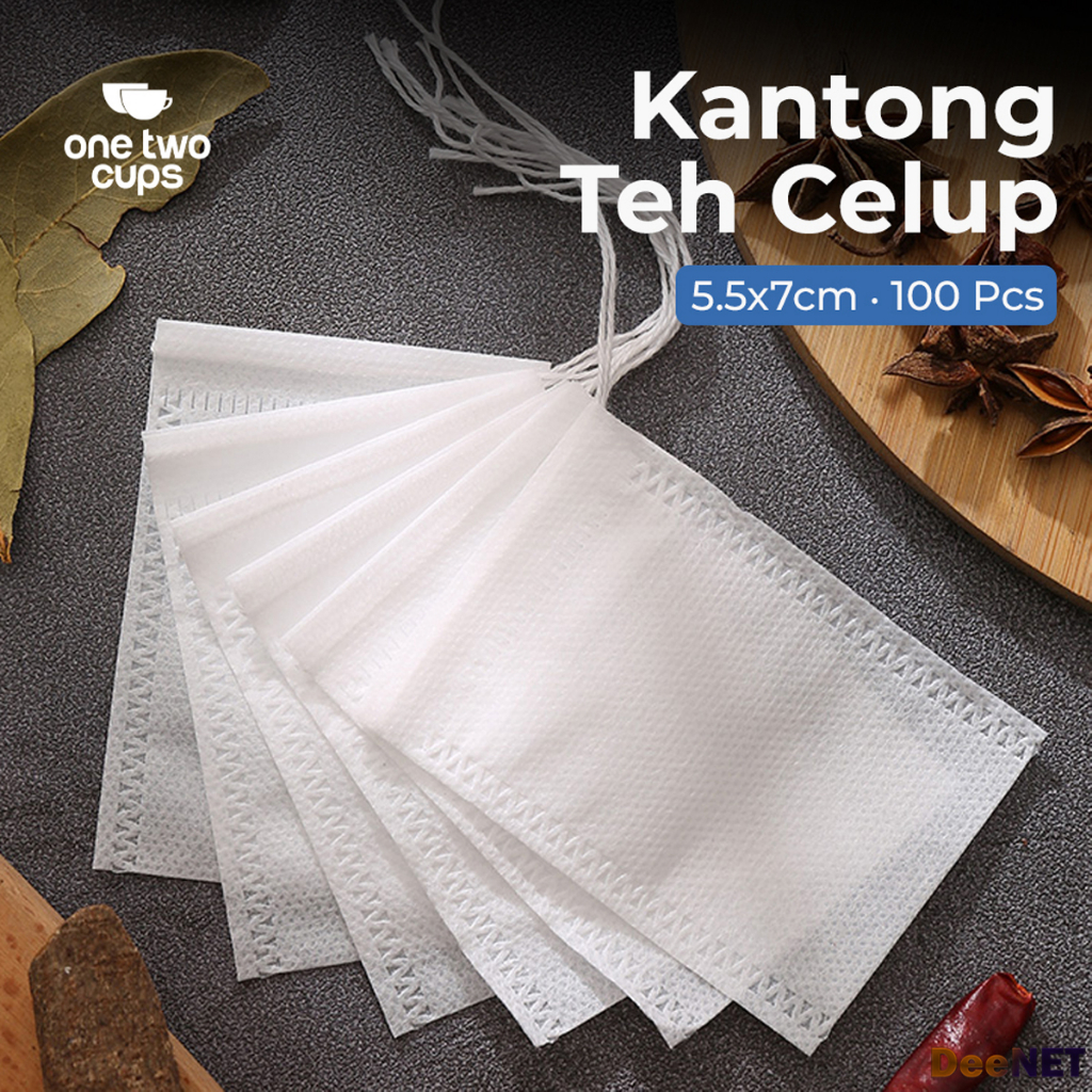 

One Two Cups Kantong Teh Celup Kosong Teabag 5.5x7cm 100 PCS - T110 - White - OMHZLBWH