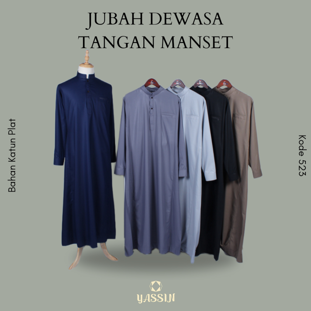 523 Gamis Jubah Pria Benzema / Jubah Dewasa Cowok Lengan Panjang / Gamis Laki Laki Muslim / Benzema 