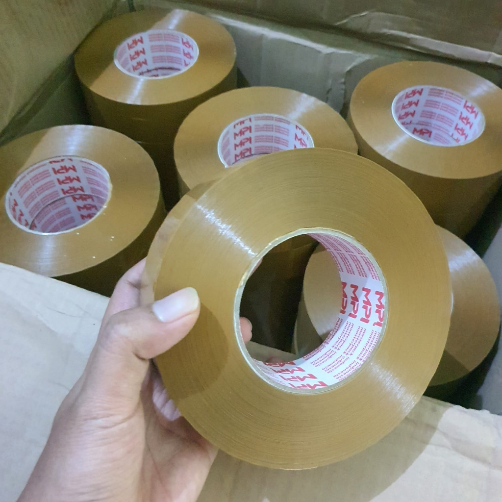 1 pcs Lakban Coklat 500 yrd Jumbo Isolasi packing jumbo Lakban Jumbo Lakban Coklat