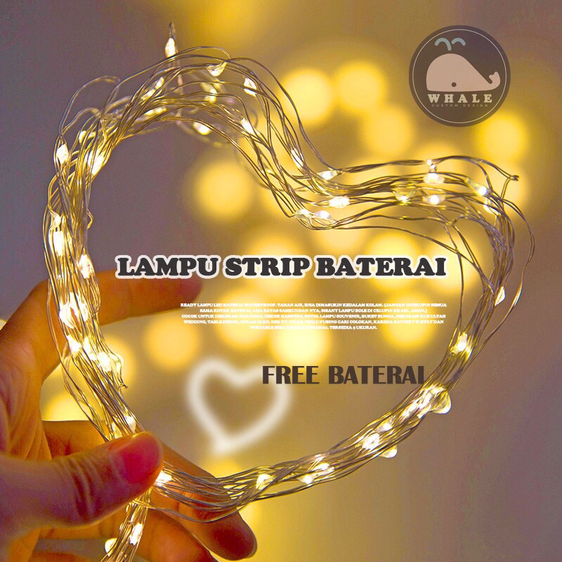 Lampu led kawat 1 meter, lampu strip baterai