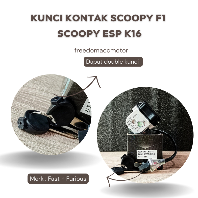 Kunci kontak scoopy fi scoopy esp k16 set plus jok 2012 - 2015 Aksesoris sepeda motor