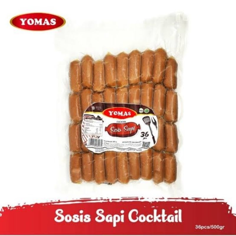 

Sosis sapi yomas beef cocktail coklat 500 GR