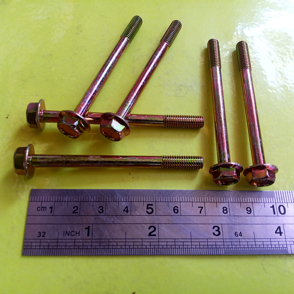 FLANGE BOLT M6 X 70 / BAUT TOPI M6 X 70 KUNING / BAUT TOPI KUNING M6X70 / FLANGE BOLT M6X70 KUNING /