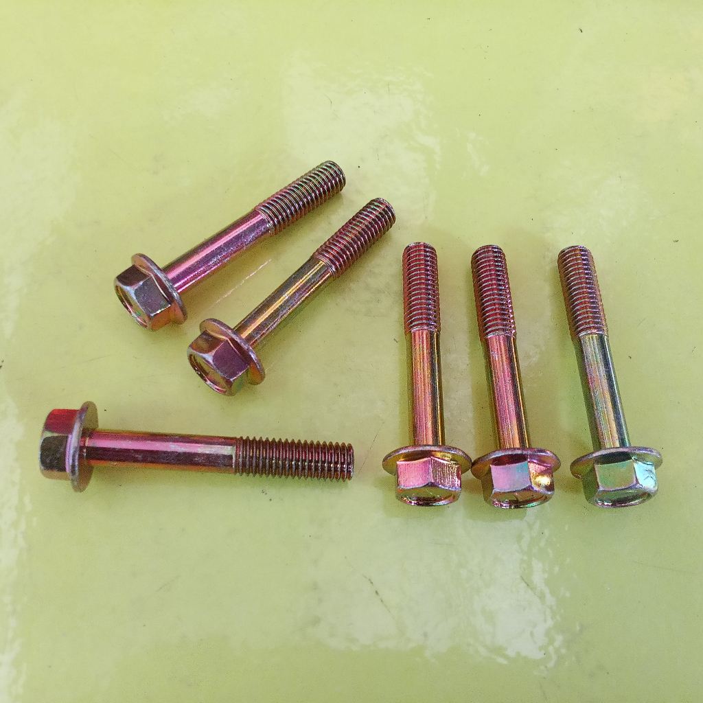 FLANGE BOLT M8 X 55 / BAUT TOPI M8 X 55 KUNING / BAUT TOPI KUNING M8X55 / FLANGE BOLT M8X55 KUNING /