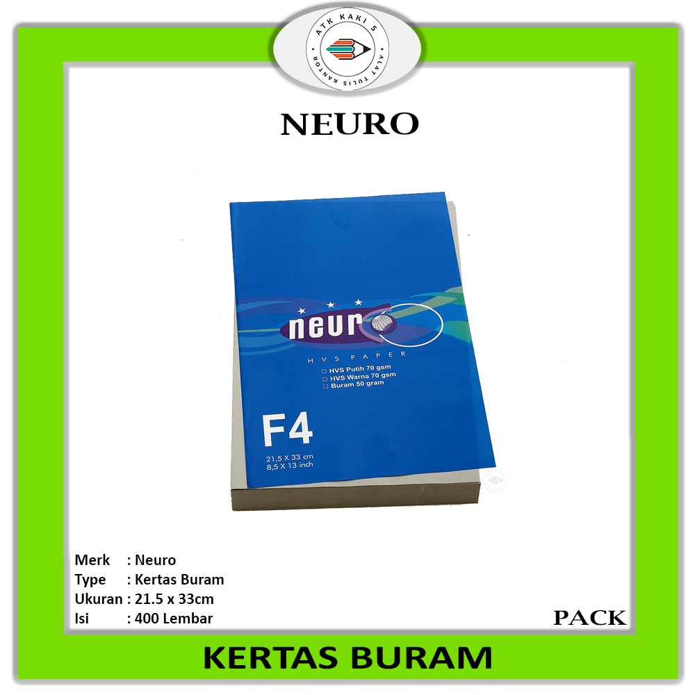 

NEURO - Kertas Buram Kertas Koran F4 - Pack