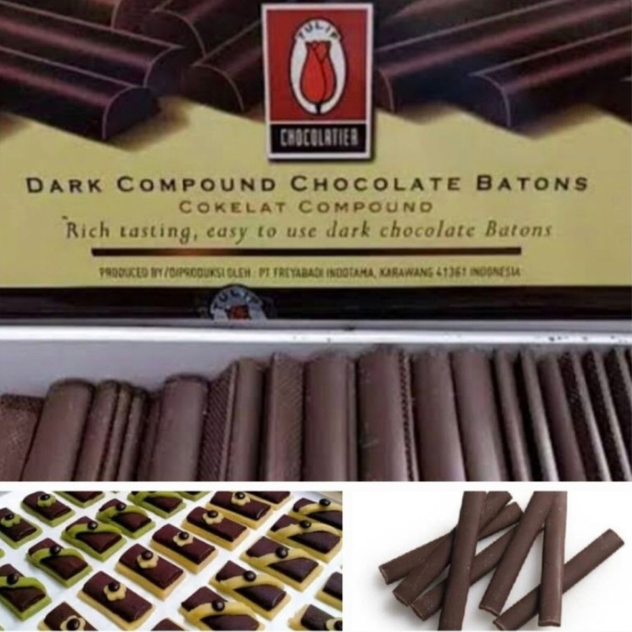 

Tulip Coklat Stick Dark Compound Chocolate Batons Repack 100 Gram