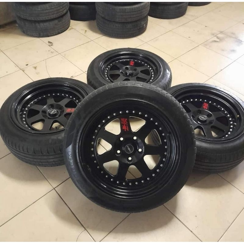 Velg Mobil Bekas Rays Ring 17 Pcd 5x114 & Ban 215 55 17