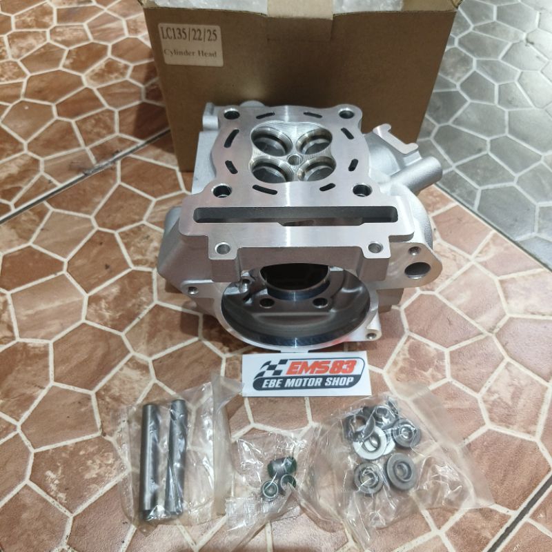 cylinder head lc 135 mx moto1 racing original 22 25 tanpa klep